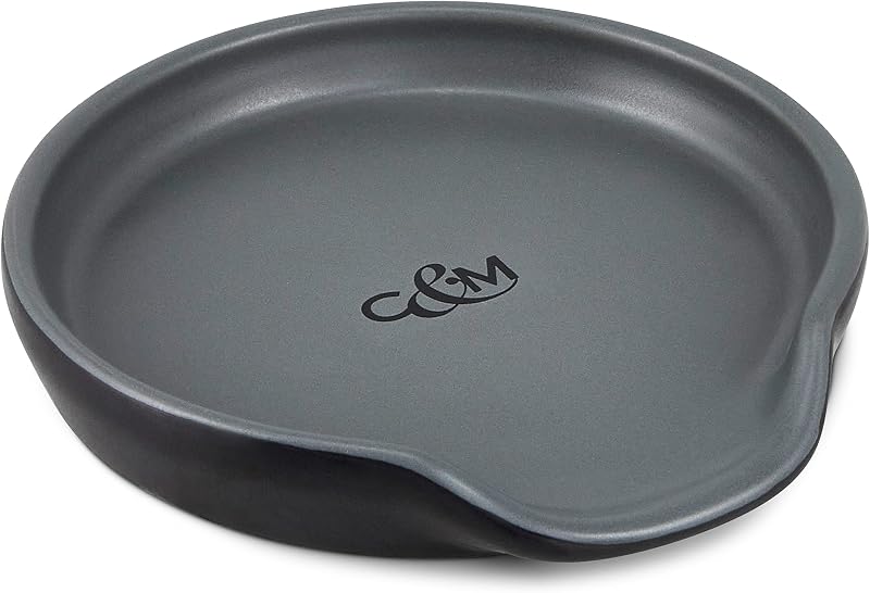 Cole & Mason Duxford Black/Grey Spoon Rest Ceramic Utensil Holder