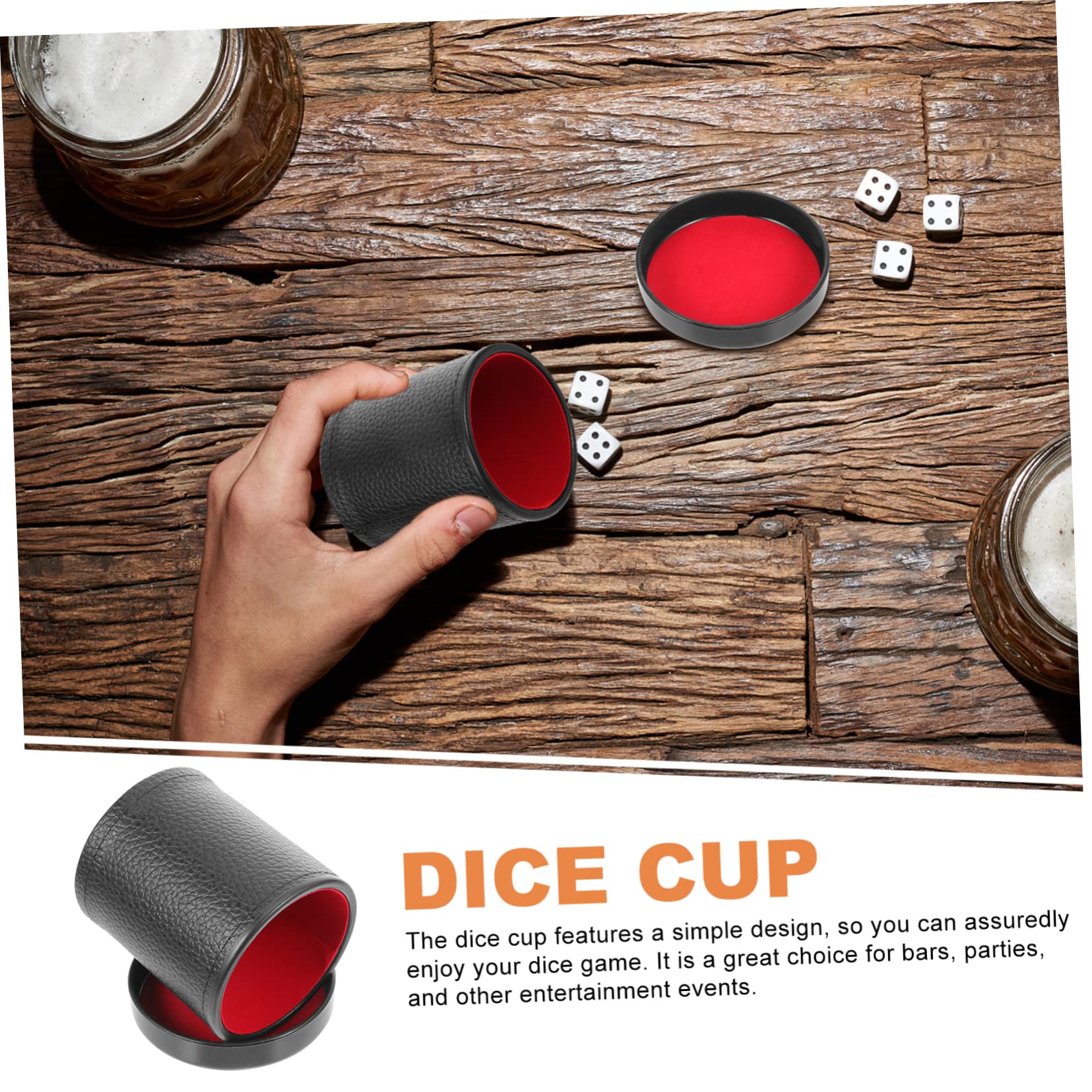 KONTONTY Leiser Würfelbecher Aus Leder Mit Filz Innenfutter Kompakter Würfelhalter Für Party Bar Und Würfelspiel Zubehör 8