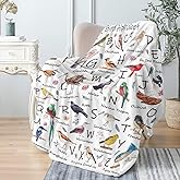 Bird Alphabet Blanket Gifts Super Soft Lightweight Flannel Blankets Throw for Kids, Adult, Suitable for Couch, Sofa, Bed, Camping, Travel All Seasons 40"x50" for Kid