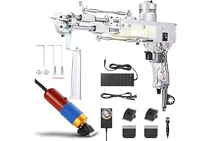 YOOPIN Carpet Tufting Gun and Trimmer Kit,2-in-1 Cut and Loop Pile Carpet Gun and Carpet Carving Shears, Carpet Making Starter Kit, Carpet Making Machine Starter Kit for Beginners (Transparent)