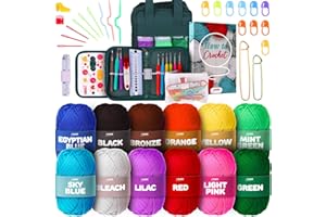 J MARK Acrylic Crochet Kit for Beginners – Premium Crochet Starter Kit for Adults Bundle