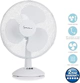 Signature 12 inch Desk Fan 3 Speed Oscillating Tilt White S40009 view 2