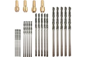 Drilax 24-Piece Diamond Drill Bit Set (1mm, 1.5mm, 2mm, 2.5mm) Compatible with Dremel Rotary Tools, Includes 4 Collets – for 