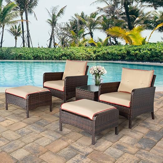 Amazon Com U Max 5 Pieces Patio Furniture Set Outdoor Chair And