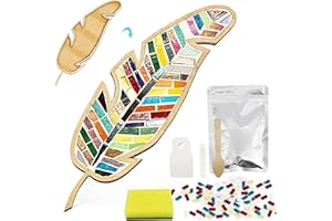 rytopt DIY Mosaic Tiles Art Crafts Mosaic, Mosaic Kit, Mixed Colour Feather Mosaic Kit,Glass Mosaic Pieces, Mosaic Making Supplies,Mosaic Puzzle Material, Best Gift Arts for Ages 8-12