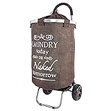 dbest products Laundry Trolley Dolly, Brown Laundry