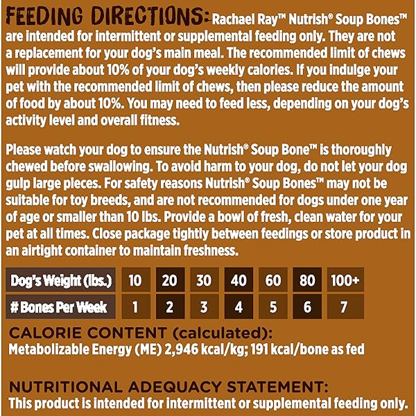 RACHAEL RAY NUTRISH SOUP BONES DOG TREATS, CHICKEN & VEGGIES FLAVOR, 11 BONES (PACK OF 1)