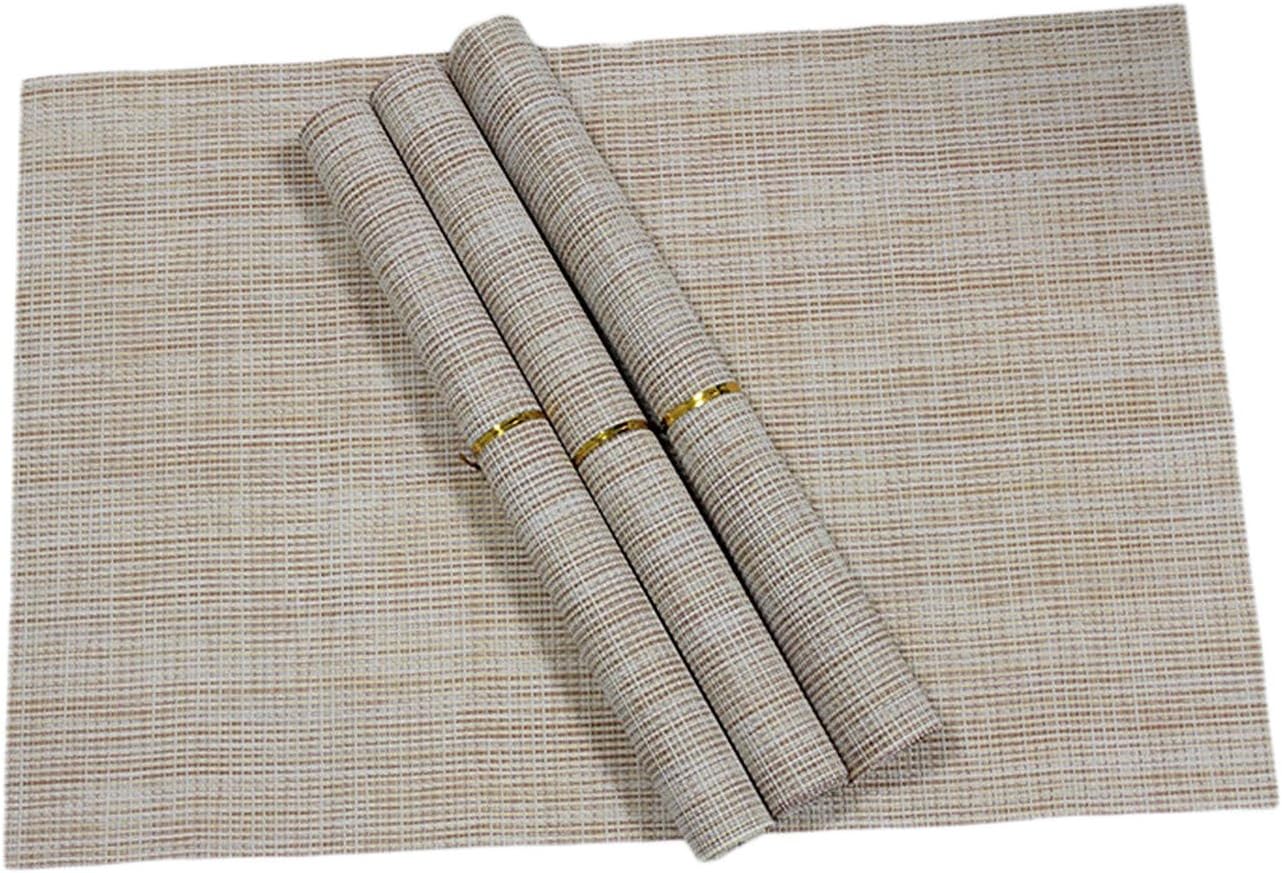 Woven Placemats for Table Set Of 4 45x30cm Flaxen