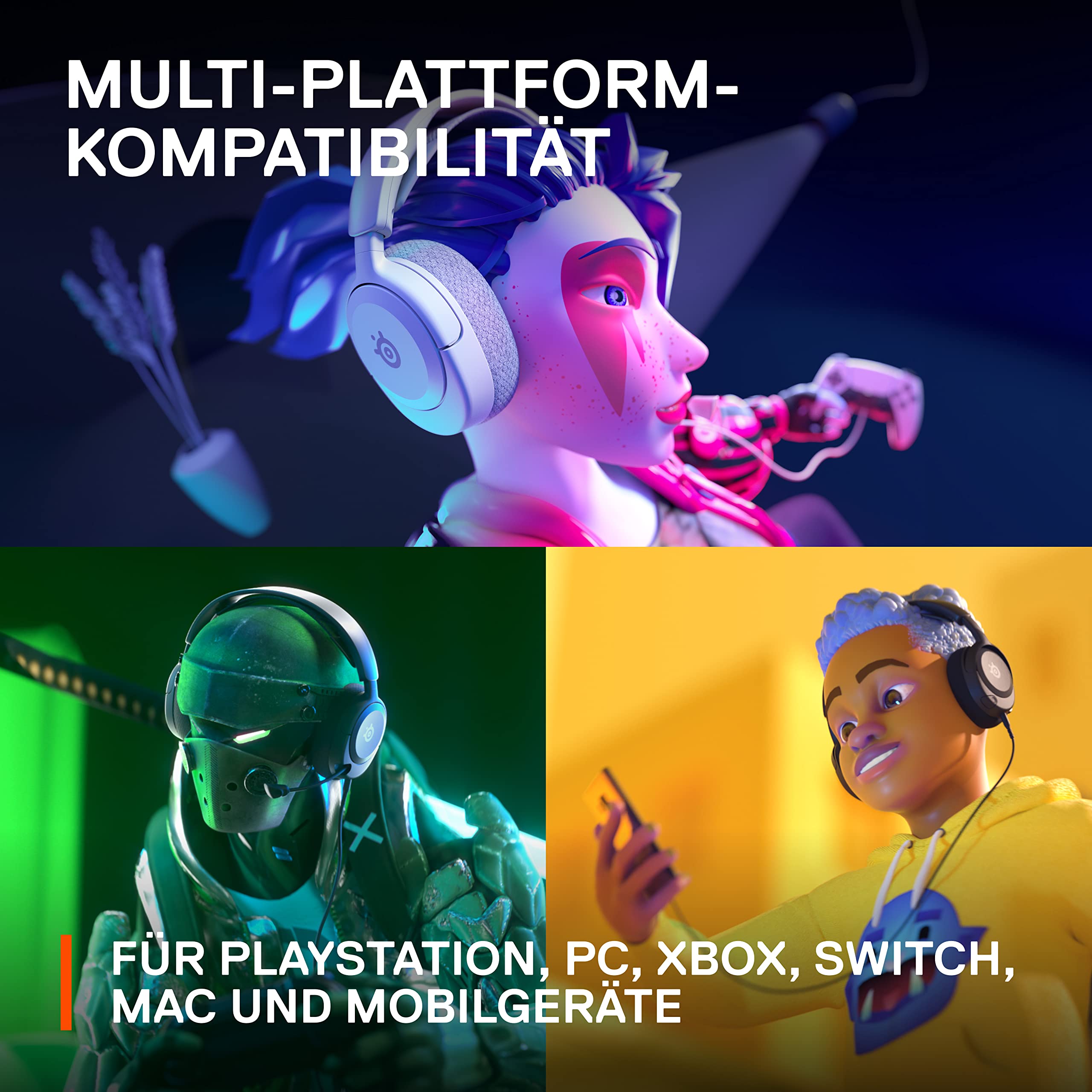 SteelSeries Arctis Nova 1P - Multi-System Gaming-Headset – Hi-Fi-Treiber – 360° Surround-Sound – Memory Foam-Ohrpolster – Mikrofon mit Geräuschunterdrückung – PS5, PS4, PC, Xbox - Weiß 9