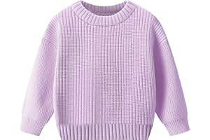 AIWUHE Baby Knit Sweater Toddler Boys Girls Warm Sweater Soild Pullover Round Neck Top Clothes Fall Winter Outfits 6M-6Y