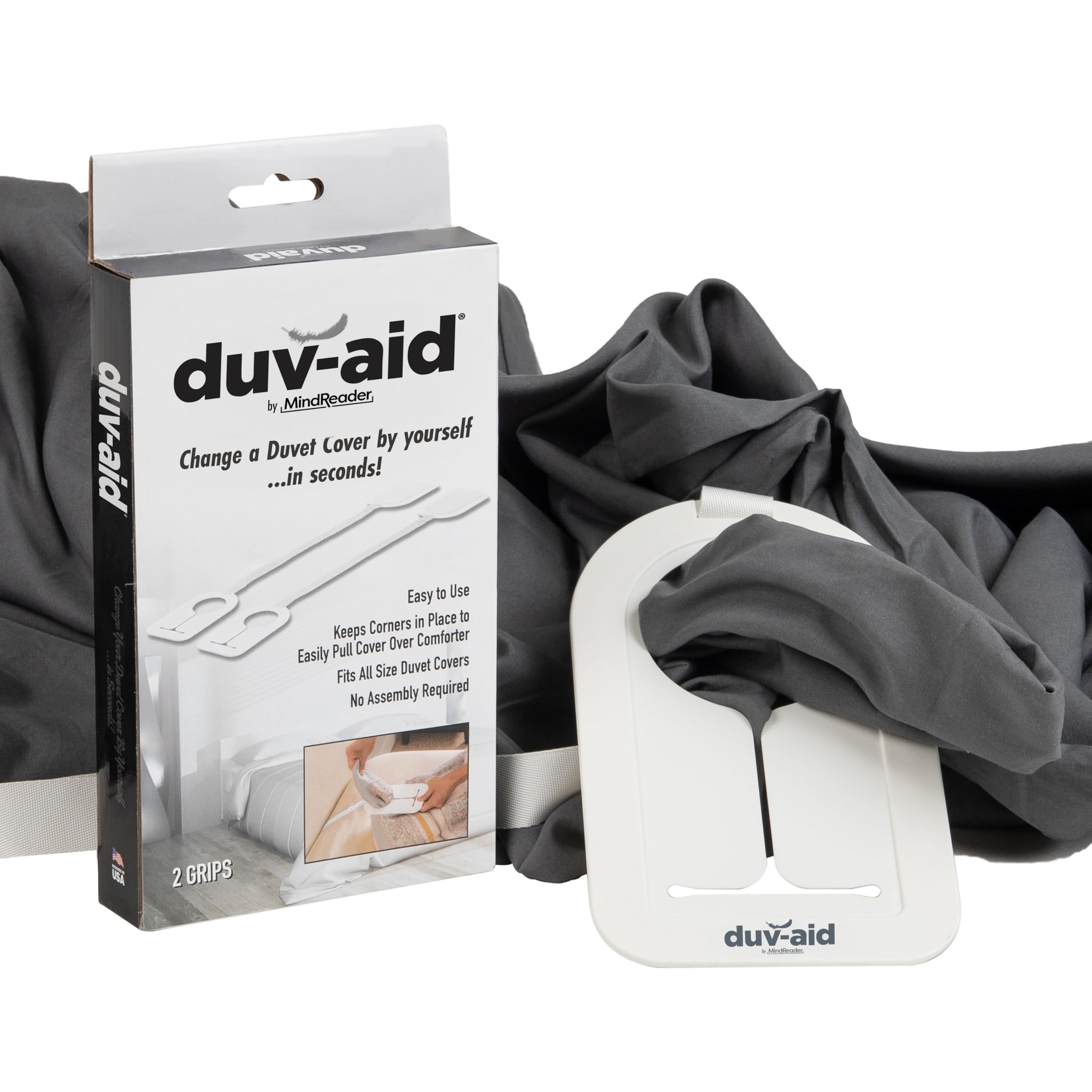 Mind Reader Duvaid The Easy Duvet Cover Changing Accessory - Change Your Duvet Cover by Yourself in Seconds - No Assembly Required