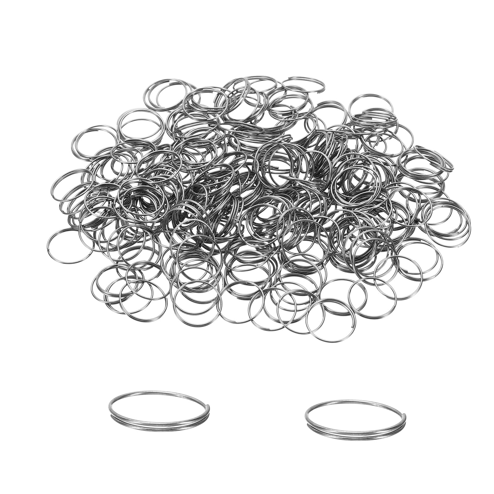 PATIKIL 13mm/0.51" OD Mini Split Rings, 600Pcs 304 Stainless Steel Round Edged Split Circular Ring Clips for Fastening Crystals Parts, Chandelier Replacements, Silver