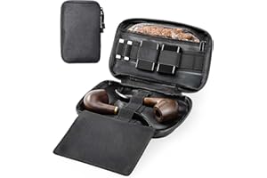 BS-VOG Tobacco Pouch for 2 Pipes, Lightweight Pipe Tobacco Pouch, Oxford Fabric Smoking Accessories Storage Organizer for Travel, Daily Use & Gift (Pipes Not Included)