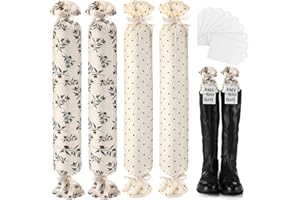 Maiteenly 2 Pairs Boot Shaper Stands with 8 Labels Cotton Tall Boot Inserts for Closet Organization