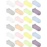 URATOT 24 Pairs Kids' Low Cut Socks - Boys' or Girls' Half Cushion Athletic Ankle Socks