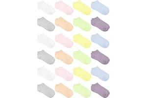 URATOT 24 Pairs Kids' Low Cut Socks - Boys' or Girls' Half Cushion Athletic Ankle Socks