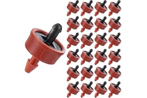 FULAIERGD 30Pcs 1 GPH Pressure Compensating Irrigation Spot Drippers,Constant Flow Barb Outlet Watering Dripper Emitters Heads Parts for 1/4 Inch Watering Tubing Line for Garden Pots Plant Irrigation Systems