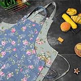 FANTESI 2 Pack Floral Kitchen Aprons Adjustable Pockets Women view 7