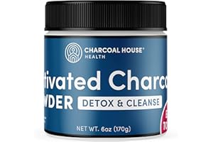 Charcoal House Detox and Cleanse USP Medical Grade Coconut Shell Activated Charcoal Powder - With High Adsorptive & Fast Acting Capacity - Powdered, Naturally Detoxifying- 6 oz