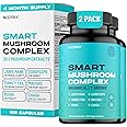 Nootrix Smart Mushrooms Complex Supplement | Supports Memory, Mental Focus, Cognitive Health & Energy | 27,000mg Organic Mushrooms | Lions Mane, Reishi, Cordyceps, Chaga & Turkey Tail | 240 Capsules