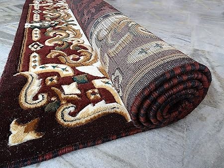 Paradise Carpet Creation Floral Persian Carpet (Brown, Acrylic, 9 X 12 Feet)