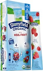 Stonyfield Organic Kids Cherry & Berry Lowfat Yogurt Tubes Variety Pack, 2 oz., 8 Ct - #1 Organic Kids Yogurt, No Artificial 