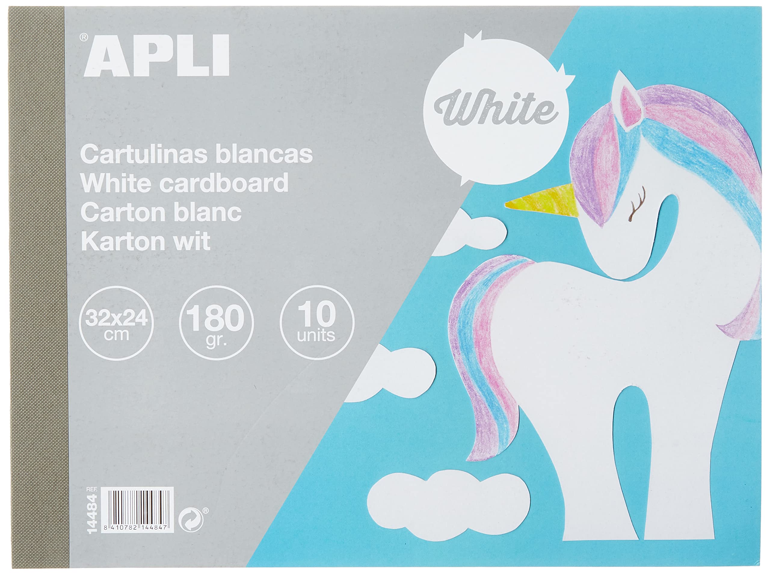 APLI 14484 – White Card Pad 32 x 24 cm 10 Sheets
