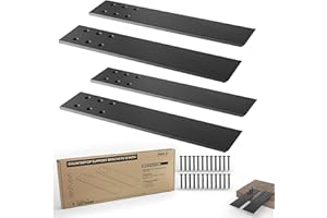 BATODA 12" Countertop Support Brackets (4 pcs) for Granite - Heavy Duty L Shelf Bracket - Wall Mounted Support for DIY Open Shelving – Knee Wall Support - Mounting Hardware Included ( Pack 4 )