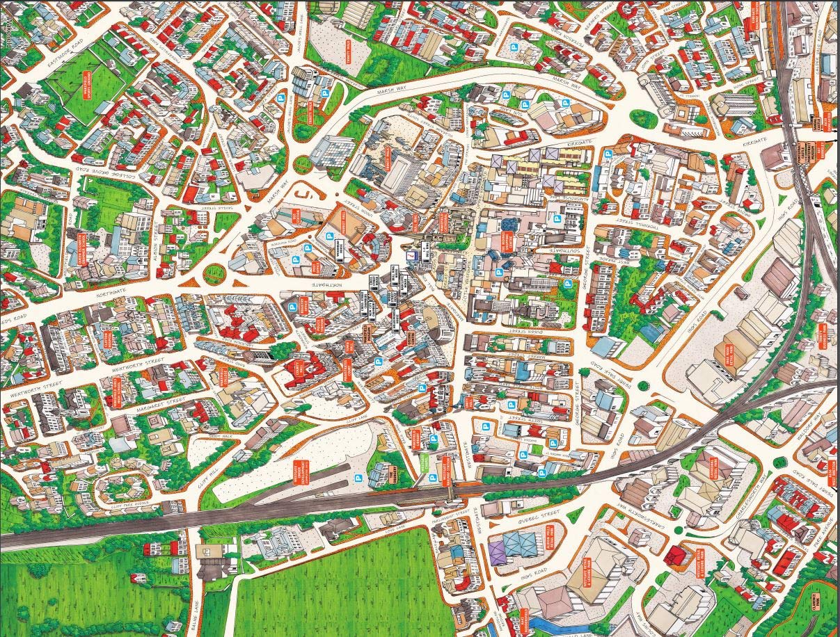 HPY Cityscapes Street Map Of Wakefield 400 Piece Jigsaw Puzzle 470mm x 320mm (hpc)