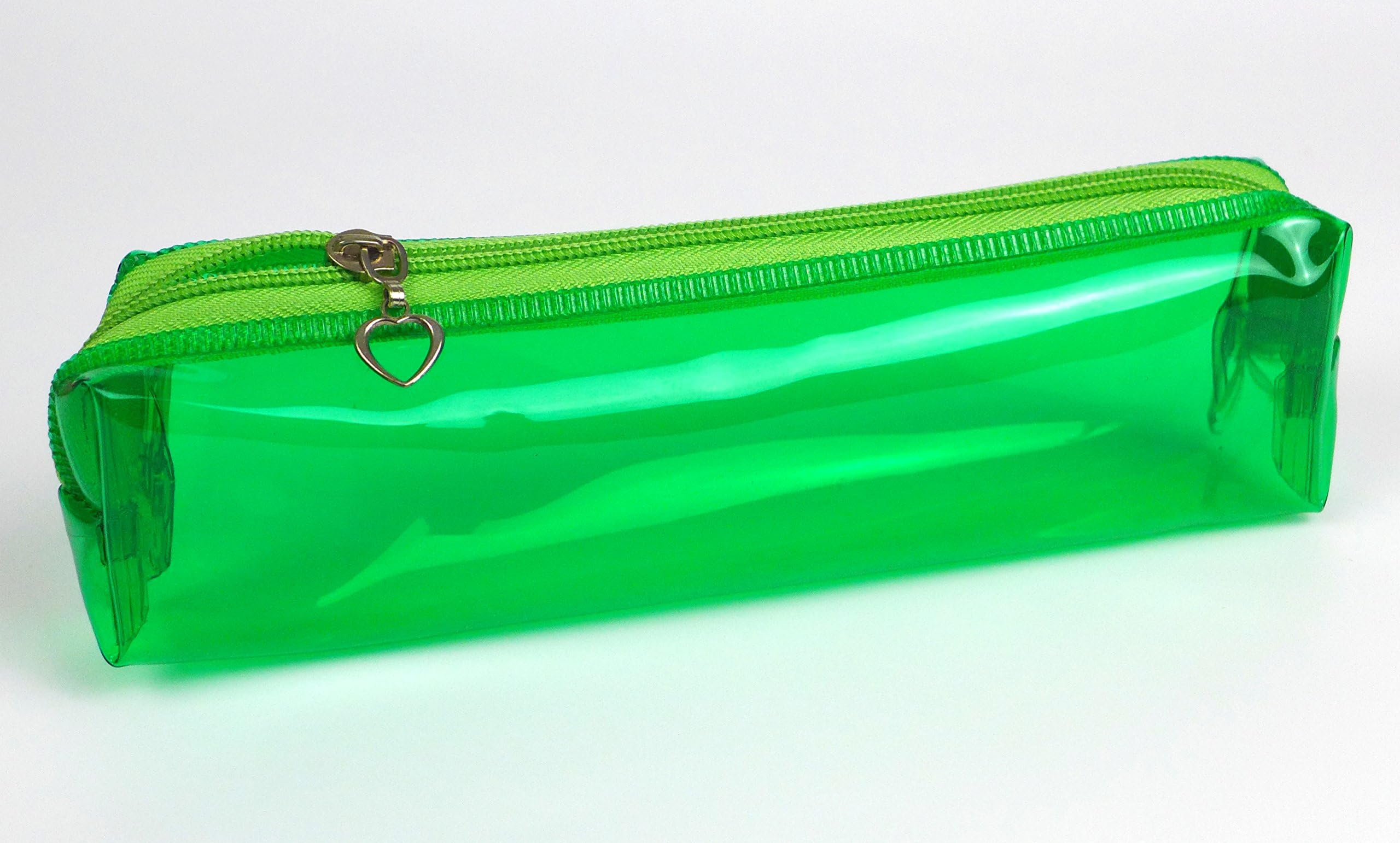Cypress Lane Candy Color Clear Zippered Pencil Case/Makeup Pouch/Crochet Hooks Bag (Single Pack, Candy Green)