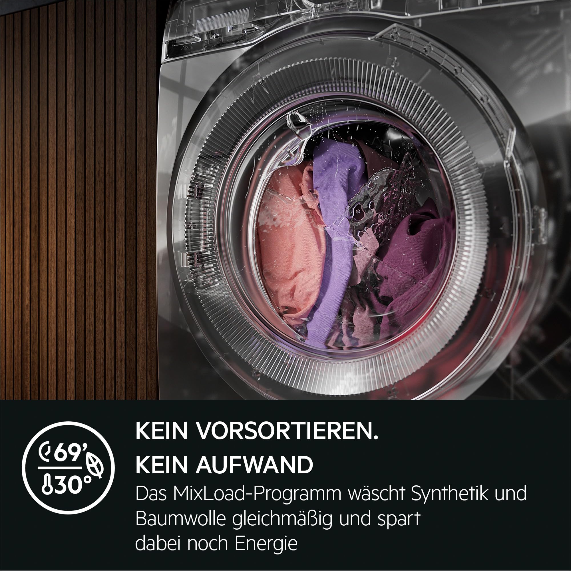 AEG Waschmaschine 9kg, Serie 7000 ProSteam - Dampf-Programm – Weniger Bügeln & Mehr Frische, A-20%, Leise, Mengenautomatik, Nachlegefunktion, Startzeitvorwahl, Vollwasserstopp, 1400 U/min, LR7AMZ491FL 6