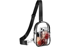 Telena Clear Fanny Pack Stadium Approved Clear Sling Bag Crossbody bag Purses for Women Transparent