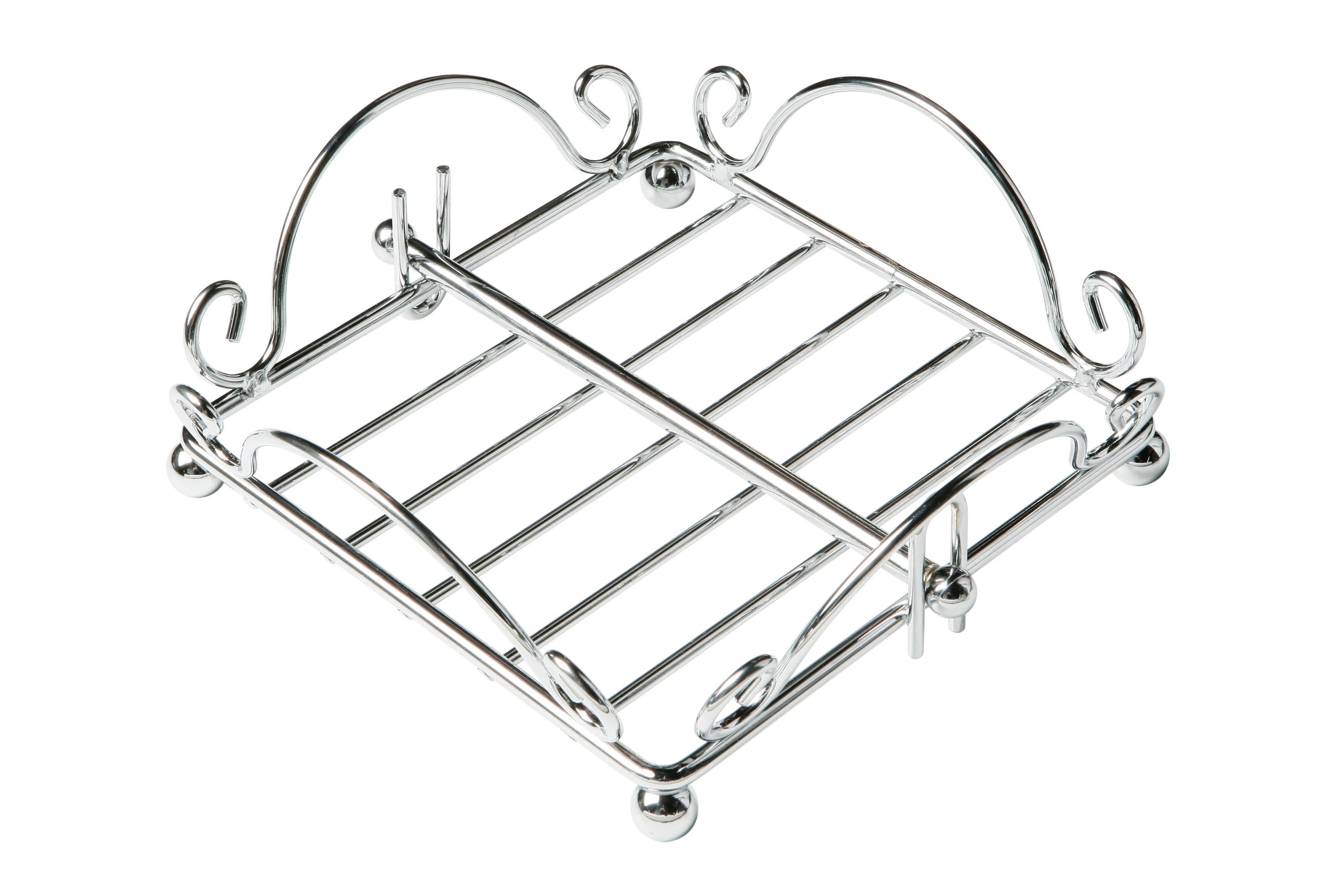 Premier Housewares Napkin Holder - Chrome, H8 x W20 x D20cm, Silver
