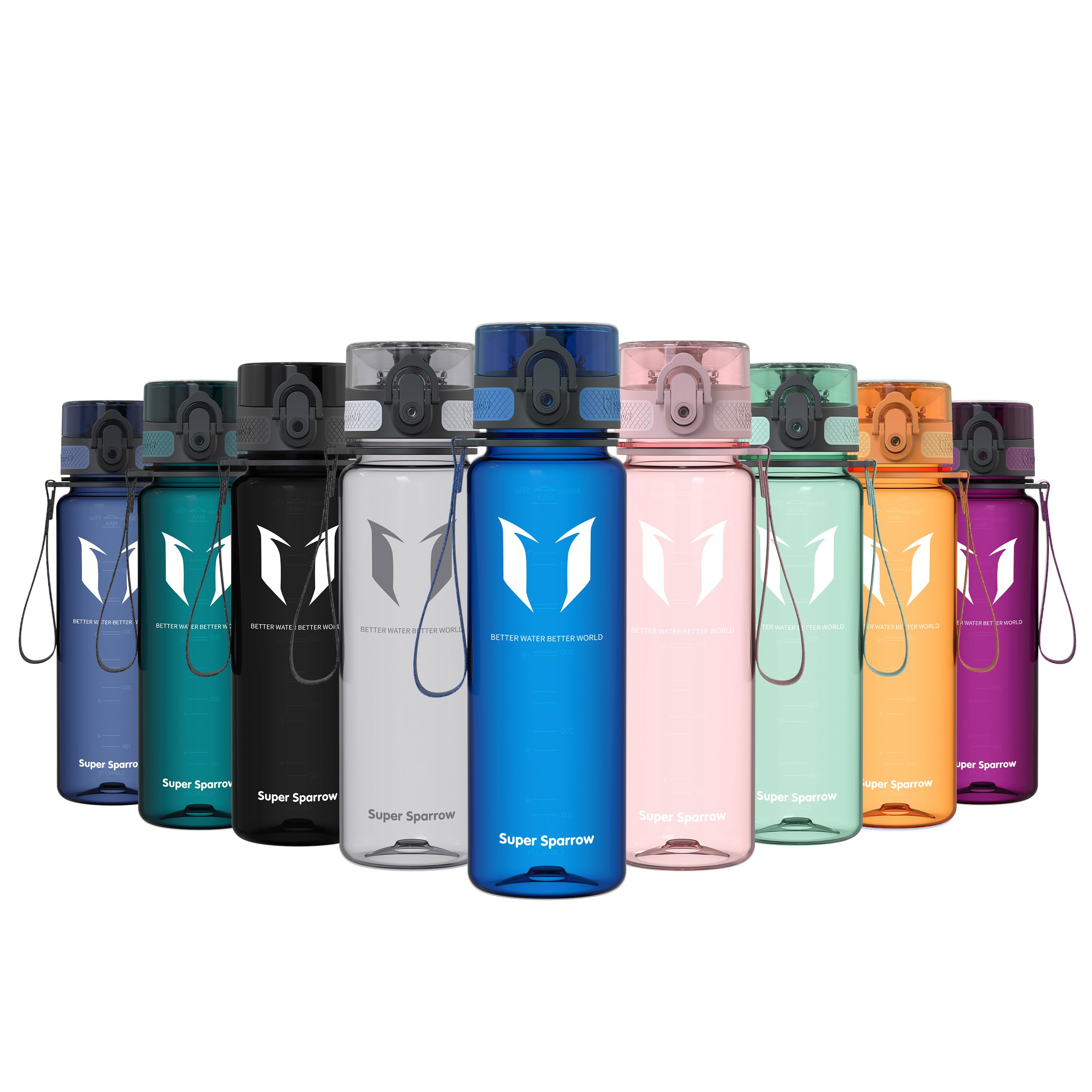 Super Sparrow Sports Water Bottle - 500ml - Non-Toxic BPA Free & Eco-Friendly Tritan Co-Polyester Plastic - For Running, Gym, Yoga, Outdoors and Camping — image 1