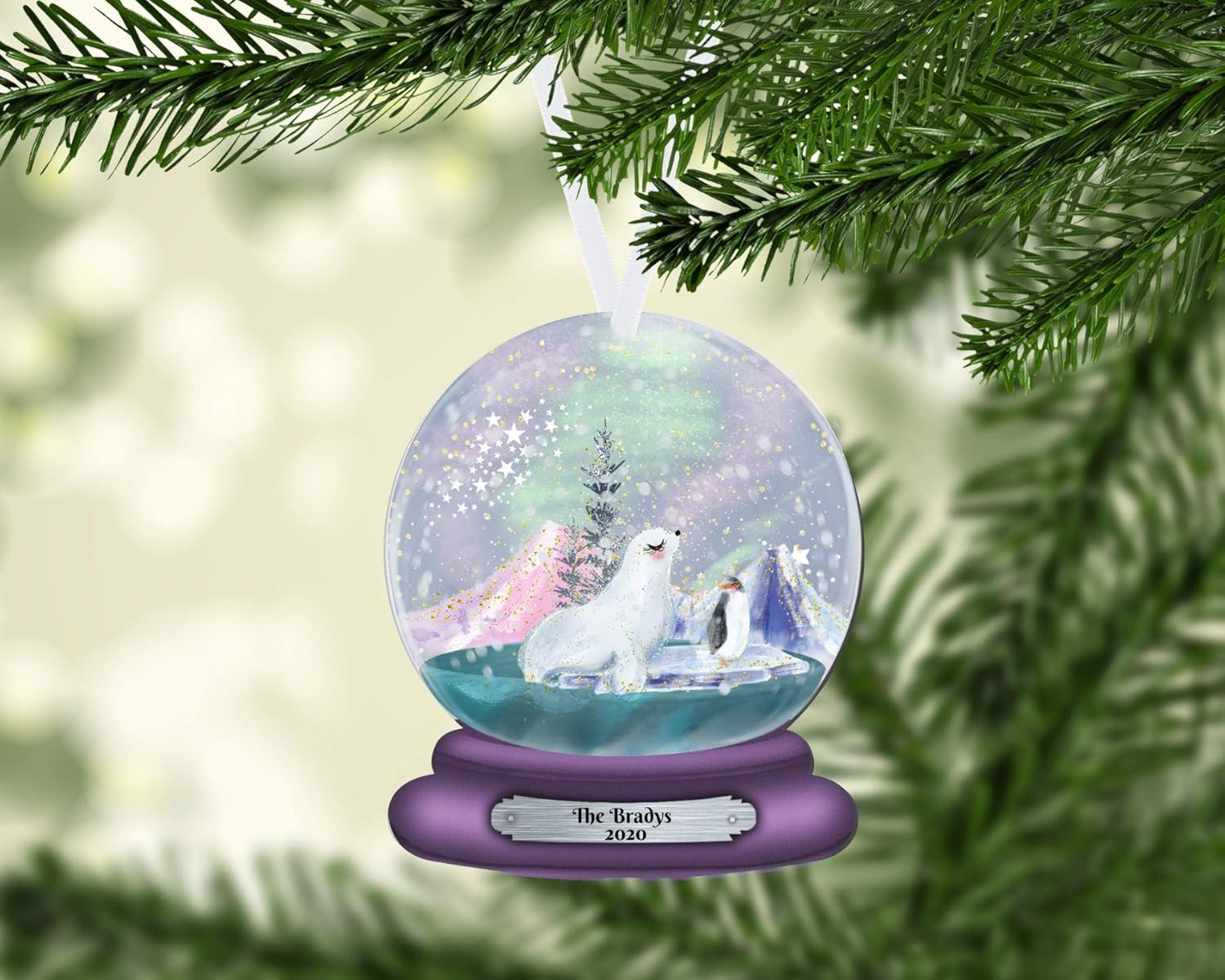 personalised baby's first christmas snow globe