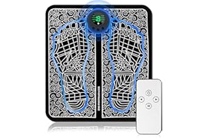 Piegricdiat EMS Foot Stimulator for Improve Muscle Performance and Temporary Pain Relief, EMS Foot Massager with Remote Control, Electrode Pad, LCD Display Screen (HK701)