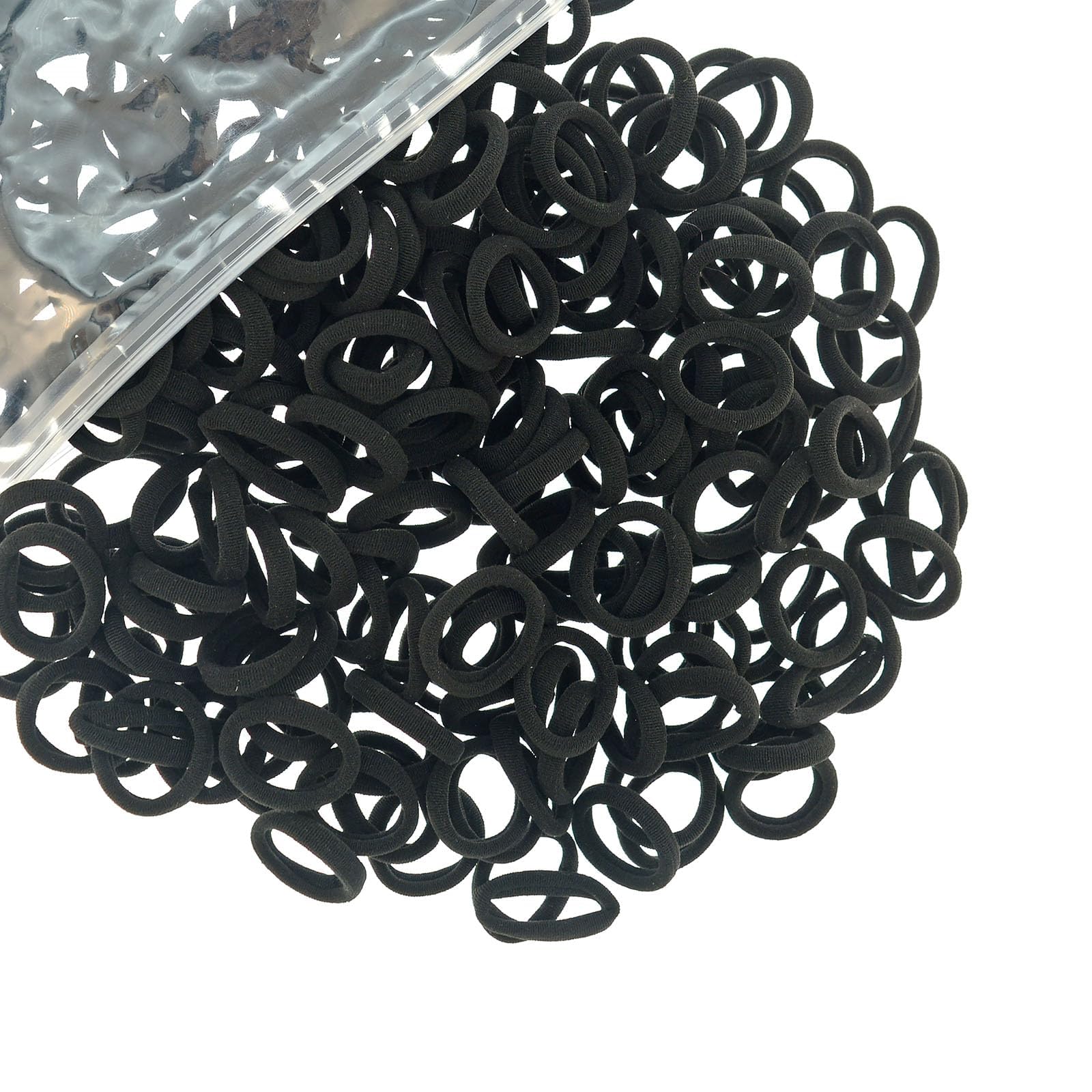 200 Pcs Solid Color Cotton Hair Ties Toddler Girls' Elastics Hair Ties Seamless Ponytail Holder Hair Accessories (black)