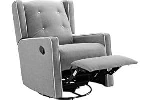 Baby Relax Mikayla 4-in-1 Swivel Glider Rocker Recliner Chair in Gray Linen
