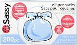 Sassy Baby Disposable Diaper Sacks, 200 Count, Packaging may vary