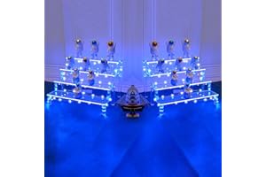 LoveDisplay 4 Tier Cupcake Stand, 2 Pcs Perfume Organizer with Blue LED Light, Clear Display Shelf Stand with Durable Acrylic
