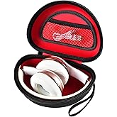 Hard Travel Case Compatible with Beats Solo 4, Studio Pro, Solo3, Studio3, Solo2, Solo Pro - Protective Storage Box with Mesh Pocket for Bluetooth Headphones Headset (Black+Inside Red)