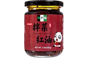 NATURAL PLUS GREEN NPG Sichuan Chili Crisp Oil 7 oz, Chili Crunch Sauce with Medium Hot for Noodle, Rice, Egg, Dumpling, Premium Spicy Condiment