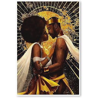 Buy Wojuhao Canvas Print Wall Art Painting African King And Queen Lovers Picture Modern Black Art Paintings For Adult Bedroom Bathroom Wall Decor No Frame 16 X24 40x60cm Online In Greece B091yfk3z1