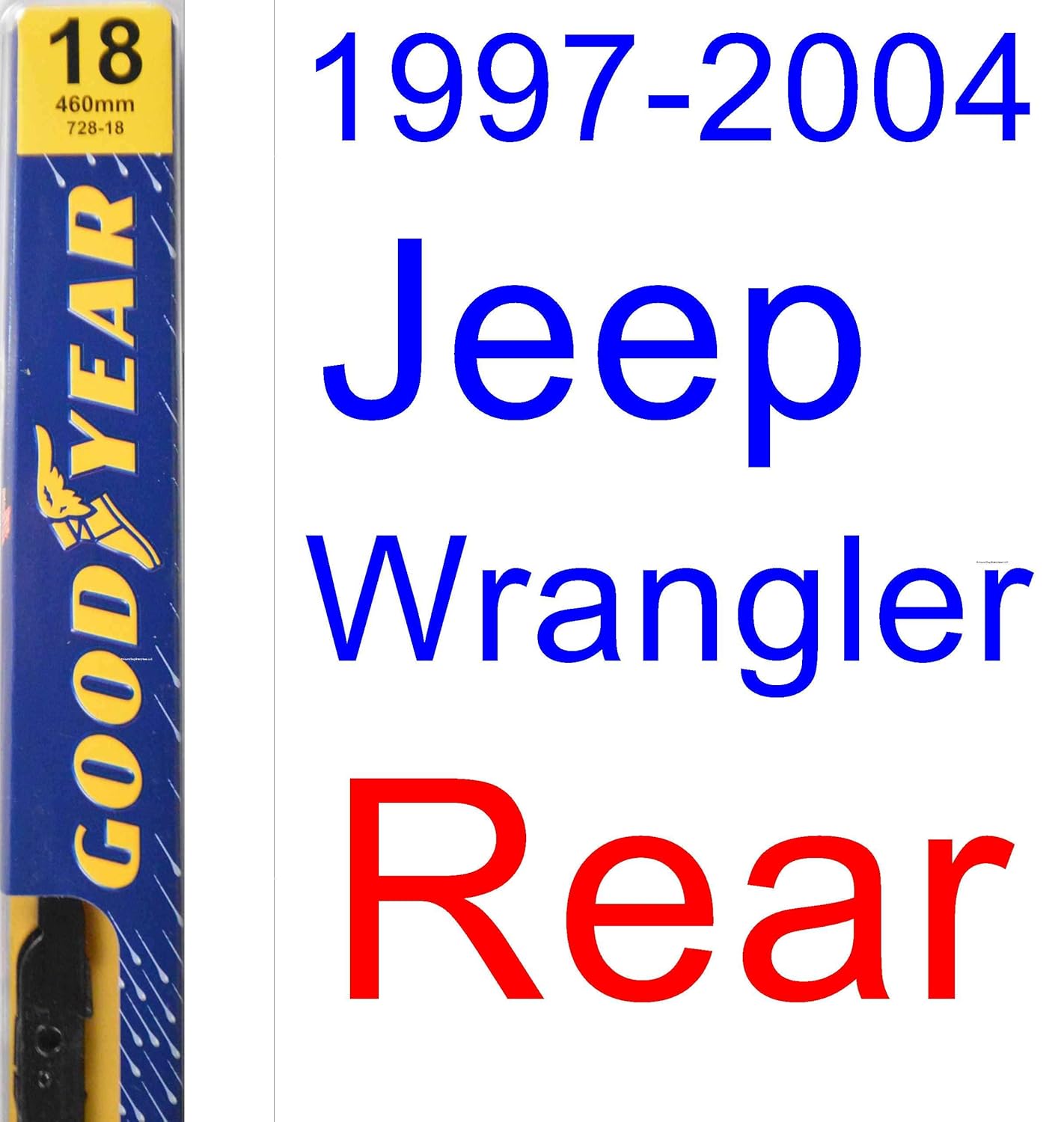 Amazon.com: 1997-2004 Jeep Wrangler Replacement Wiper Blade Set/Kit (Set of  3 Blades) (Goodyear Wiper Blades-Premium) (1998,1999,2000,2001,2002,2003):  ...