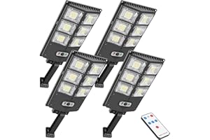 GORLDE 150W Solar Lights Outdoor Waterproof, 8000LM LED Solar Flood Lights Outdoor Motion Sensor with Remote, 3 Modes Solar Lights for Outside Yard, Garden, Path & Parking Lot (4PCS)