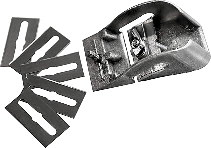S R Rabot Bois Manuel Made In Germany 80 Mm Avec 5 Lames De Rechange Rabot Bloc Reglable A Une Main Amazon Fr Bricolage