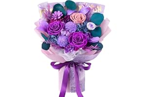 Eterfield Flowers for Delivery Prime, Forever Flowers Bouquet, Preserved Roses and Purple Flowers Birthday Gifts for Her Women Wife Mom Grandma Graduation Valentine's Day Mother's Day