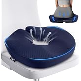 Donut Pillow Seat Cushion for Long Sitting - Ergonomic Tailbone Pillow | for Office Chair, Car Seat and Wheelchair - Memory Foam Donut Cushion for Tailbone Pain Relief Lower Back and Hip Comfort