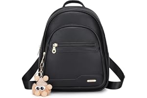 BAGOK Mini Leather Backpack Purse for Women, Small Backpack Purse with Cartoon Charm, Cute Fashion Bag for Girls & Teens