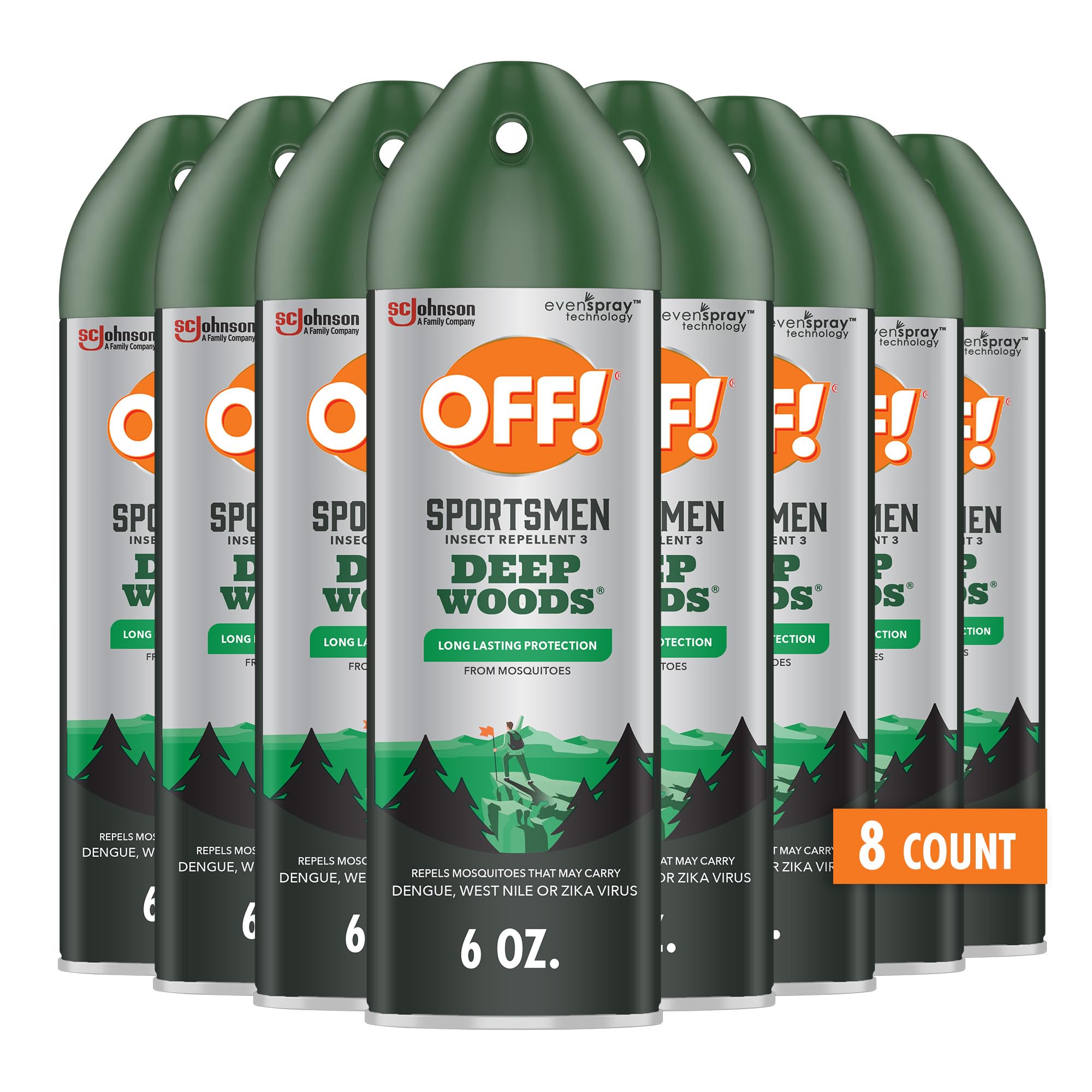 OFF! Deep Woods Sportsmen Insect Repellent Spray for Hunting Camping and Fishing 6 Ounce (Pack of 8) Image